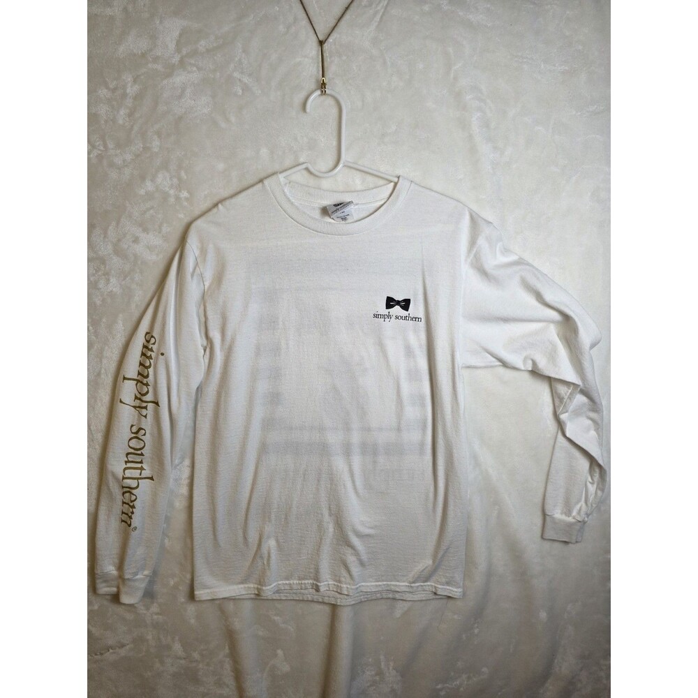 Simply Southern Shirt Mens Medium White Long Sleeve Graphic Tee